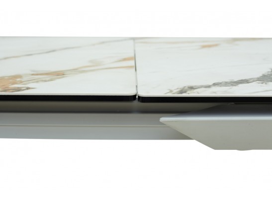 Стол CREMONA 180 KL-188 Контрастный мрамор матовый, итальянская керамика/ белый каркас, ®DISAUR в Каменске-Уральском