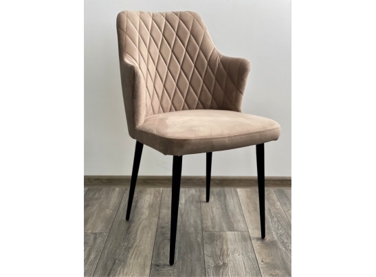 Стул HERMAN БЕЖЕВЫЙ #5, велюр / черный каркас в Каменске-Уральском