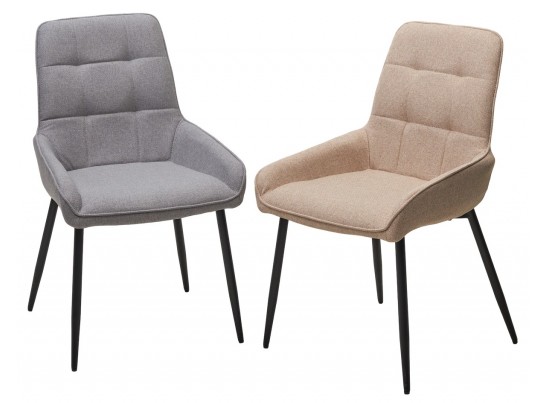 Стул CARACAS Barrel-09 Бежевый, ткань / черный каркас / Товарный знак DISAUR в Каменске-Уральском