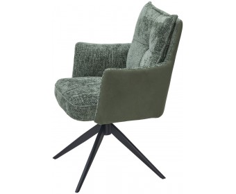 Стул JOSEF 360 град. поворот. HAGA-74 Зеленый, ткань / HJ002-18 Зеленый, PU / черный каркас, ®DISAUR