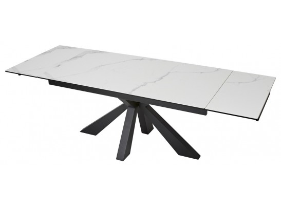 Стол ALEZIO 160 BIANCO TL-45 Белый мрамор матовый, испанская керамика/ черный каркас, ®DISAUR в Каменске-Уральском