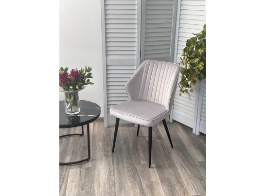 Стул SEATTLE-V СВЕТЛО-СЕРЫЙ BM-4, велюр / черный каркас в Каменске-Уральском