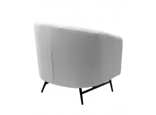 Кресло KALMAR NINI-01 Белый, teddy / черный каркас в Каменске-Уральском