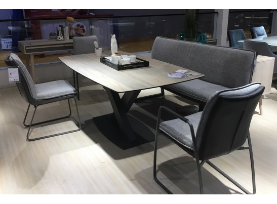 Скамья MALDEN GREY, ткань + экокожа в Каменске-Уральском