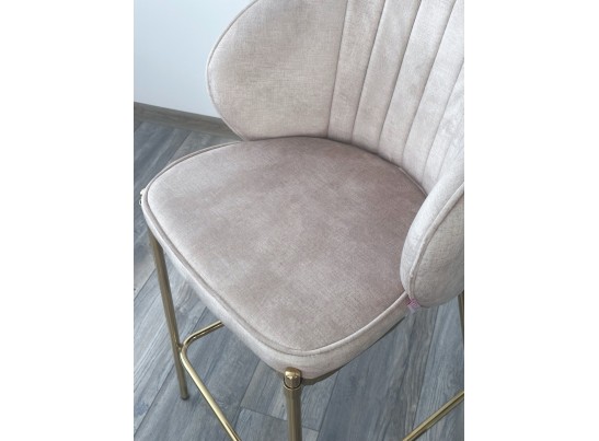Полубарный стул WENDY VBP-207 античный бежевый, велюр / золотой каркас (H=65) в Каменске-Уральском