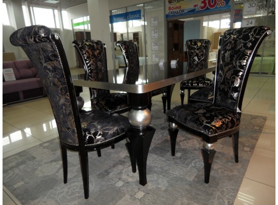 3224/TR Стол, черный с серебром СКИДКА 50% в Каменске-Уральском