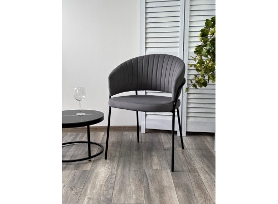 Стул JUST, цвет Velutto 32 Антрацитовый, велюр / черный каркас в Каменске-Уральском