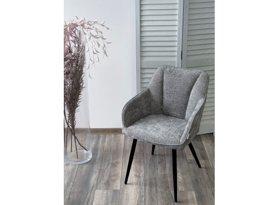 Стул REFLET 3018-17 серый, шенилл / черный каркас, ®DISAUR в Каменске-Уральском