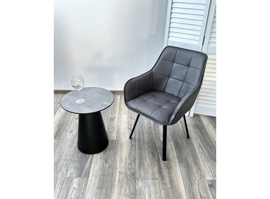 Стул MAVERICK 360 град. поворот. HK007-10 Темно-серый, искусственная замша / черный каркас, в Каменске-Уральском