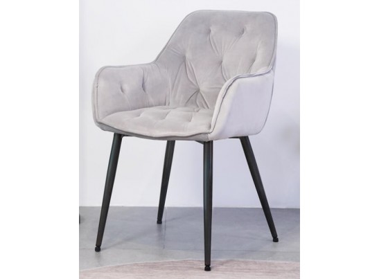 Стул TROY BLUVEL-03 LIGHT GREY, велюр/ черный каркас в Каменске-Уральском