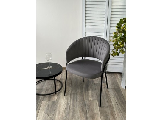 Стул JUST, цвет Velutto 32 Антрацитовый, велюр / черный каркас в Каменске-Уральском