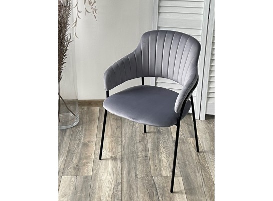 Стул ЛОТОС, цвет H-14 Серый, велюр / черный каркас в Каменске-Уральском