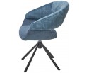 Стул EMBER 360 град. поворот. 7525-56 Синий, велюр/ ENJOY-315 Синий, ткань/ Черный, ®DISAUR в Каменске-Уральском