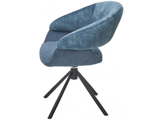 Стул EMBER 360 град. поворот. 7525-56 Синий, велюр/ ENJOY-315 Синий, ткань/ Черный, ®DISAUR в Каменске-Уральском
