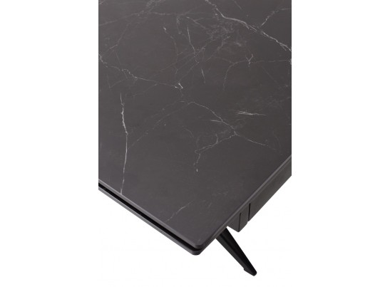 Стол FORIO 160 MATT BLACK MARBLE SOLID CERAMIC / BLACK, ®DISAUR в Каменске-Уральском