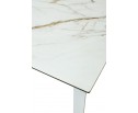 Стол CREMONA 180 KL-188 Контрастный мрамор матовый, итальянская керамика/ белый каркас, ®DISAUR в Каменске-Уральском