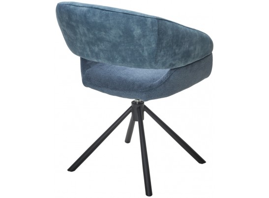 Стул EMBER 360 град. поворот. 7525-56 Синий, велюр/ ENJOY-315 Синий, ткань/ Черный, ®DISAUR в Каменске-Уральском