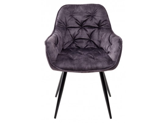 Стул MALTA 912-06 темно-серый, велюр/черный каркас в Каменске-Уральском