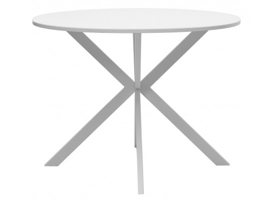 Стол ВЕГА D100 Белый, стекло/ белый каркас в Каменске-Уральском