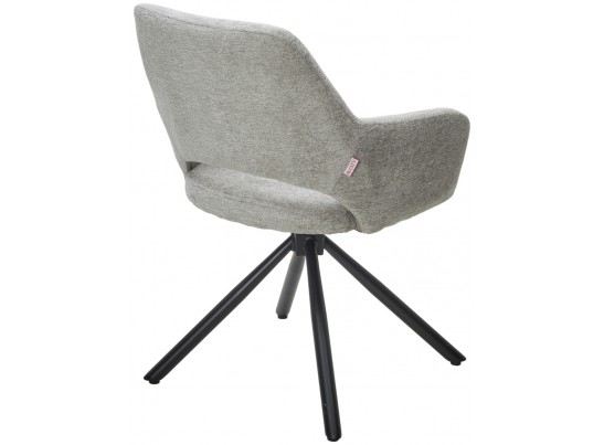 Стул NURI 180 град. поворот. 3018-03 светло-серый, шенилл/ черный каркас, ®DISAUR в Каменске-Уральском