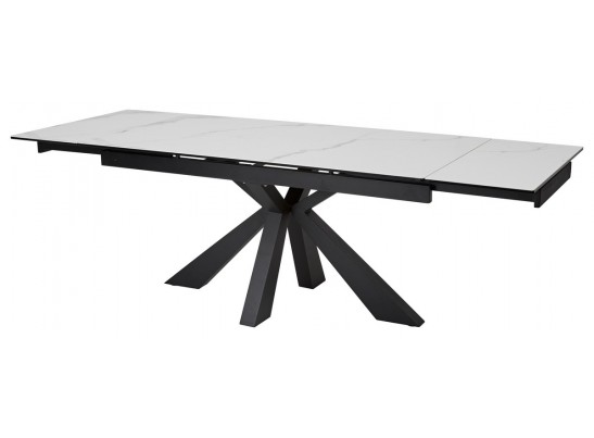 Стол ALEZIO 160 BIANCO TL-45 Белый мрамор матовый, испанская керамика/ черный каркас, ®DISAUR в Каменске-Уральском