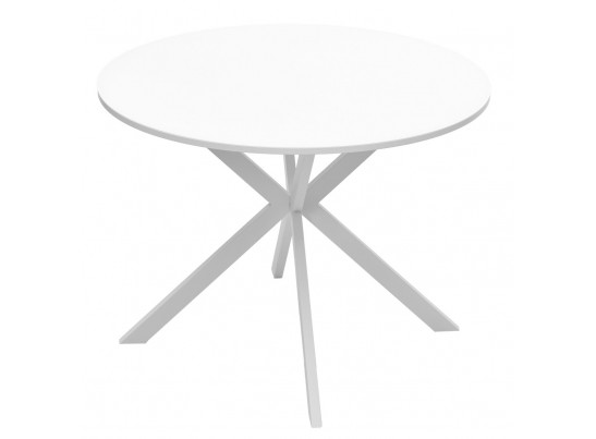 Стол ВЕГА D100 Белый, стекло/ белый каркас в Каменске-Уральском