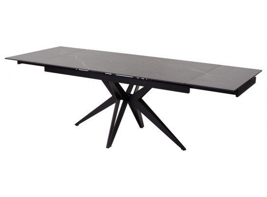 Стол FORIO 160 MATT BLACK MARBLE SOLID CERAMIC / BLACK, ®DISAUR в Каменске-Уральском