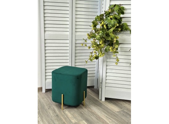 Пуф для гостиной OTTO, цвет Velutto 33 Изумрудный, велюр / золотой каркас в Каменске-Уральском