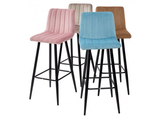 Барный стул DERRY G108-17 живой коралл, велюр в Каменске-Уральском