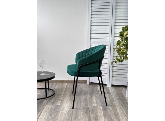Стул JUST, цвет Velutto 33 Изумрудный, велюр / черный каркас в Каменске-Уральском