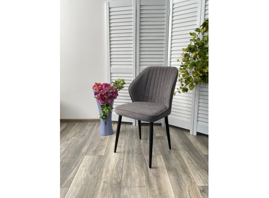 Стул VENA, цвет B28 Темно-серый, велюр/ черный каркас в Каменске-Уральском