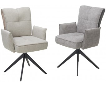 Стул PONCE 360 град. поворот. Brego-07 Серый, ткань/ XD841-16 Серый, букле/ Черный, ®DISAUR