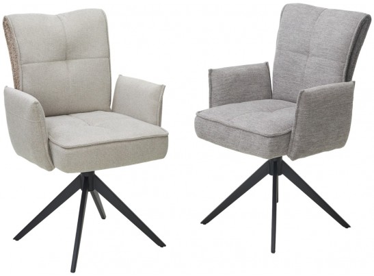 Стул PONCE 360 град. поворот. Brego-07 Серый, ткань/ XD841-16 Серый, букле/ Черный, ®DISAUR в Каменске-Уральском