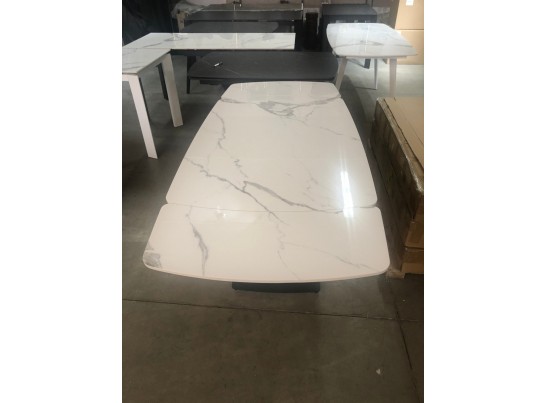 Стол ALATRI 120 GLOSS STATUARIO WHITE SINTERED STONE / BLACK в Каменске-Уральском