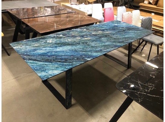 Стол Франк 180 АКВАМАРИН, стекло / АКВАМАРИН-ЧЕРНЫЙ в Каменске-Уральском