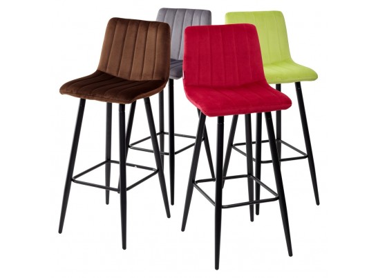 Барный стул DERRY G108-17 живой коралл, велюр в Каменске-Уральском