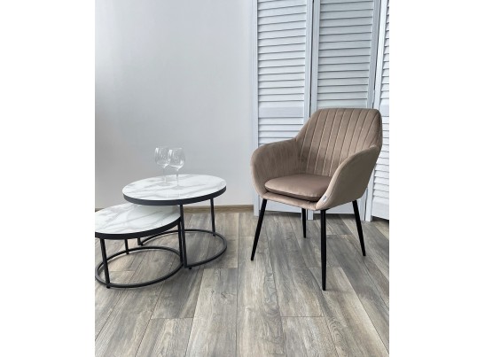 Стул ALABAMA BLUVEL-40 BEIGE, велюр / черный каркас в Каменске-Уральском