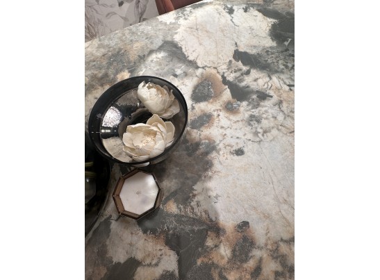 Стол ALONSO 200 TL-137 матовый, итальянская керамика/медный брашированный каркас, ®DISAUR в Каменске-Уральском