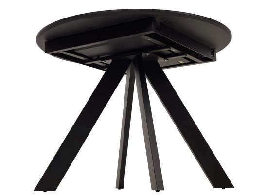 Стол БОНЖУР 100 ЧЕРНЫЙ МРАМОР, черная шагрень, стекло / ЧЕРНЫЙ каркас в Каменске-Уральском