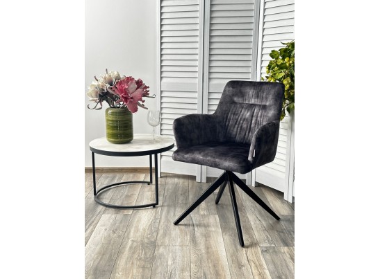 Стул DANTE 360 град. поворот. VT5001-3 античный серый, велюр без "пальчиковый"/ черный, DISAUR в Каменске-Уральском