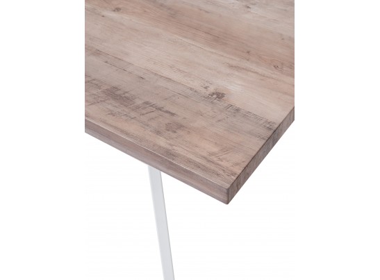 OLD Стол BRICK 140 Серый дуб #31054K/ БЕЛЫЙ каркас в Каменске-Уральском