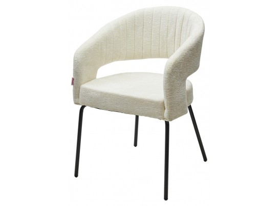 Стул SNUG 3018-01 белый, шенилл / черный каркас, ®DISAUR в Каменске-Уральском