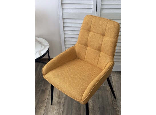 Стул CARACAS Barrel-48 Горчичный, ткань / черный каркас / Товарный знак DISAUR в Каменске-Уральском