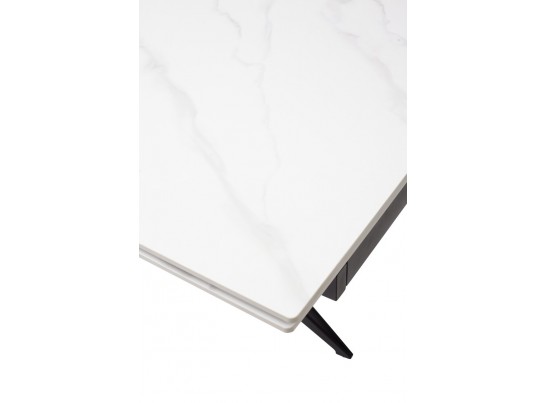 Стол FORIO 160 MATT WHITE MARBLE SOLID CERAMIC / BLACK, ®DISAUR в Каменске-Уральском