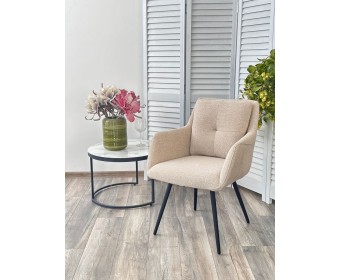 Стул VALLEYS Бежевый Lake-110, ткань / черный каркас / Товарный знак DISAUR