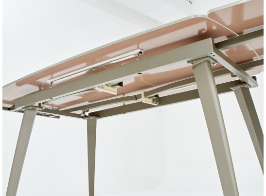 Стол ELIOT 120 GREY9 матовое стекло цвет шампань/ GREY9 каркас в Каменске-Уральском