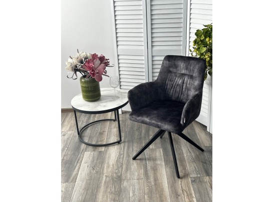 Стул DANTE 360 град. поворот. VT5001-3 античный серый, велюр без "пальчиковый"/ черный, DISAUR в Каменске-Уральском