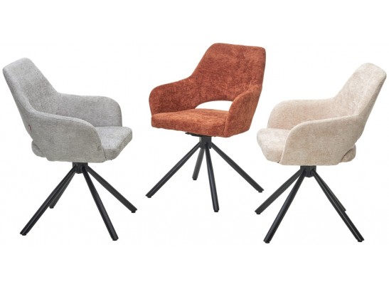 Стул NURI 180 град. поворот. 3018-09 терракотовый, шенилл/ черный каркас, ®DISAUR в Каменске-Уральском