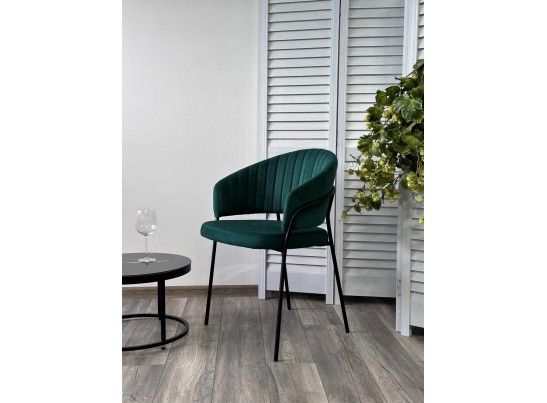 Стул JUST, цвет Velutto 33 Изумрудный, велюр / черный каркас в Каменске-Уральском