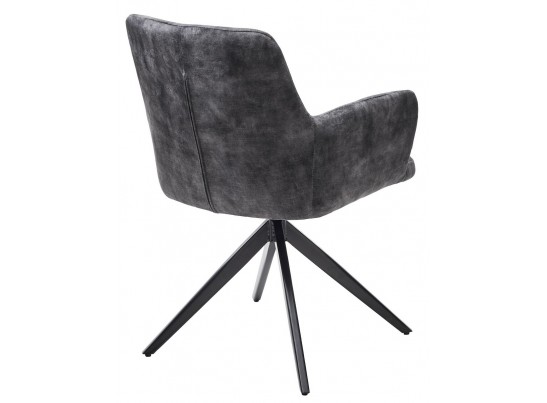 Стул DANTE 360 град. поворот. VT5001-3 античный серый, велюр без "пальчиковый"/ черный, DISAUR в Каменске-Уральском